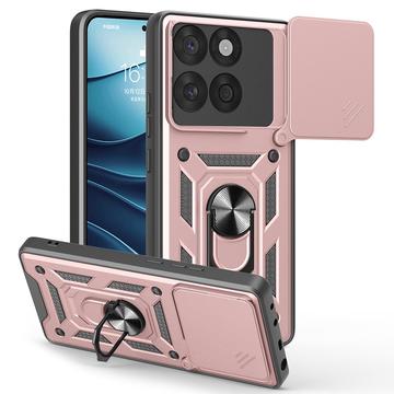 Motorola Edge 60 Fusion Pyörivä Rengashybridikotelo Kamerasuojalla - Ruusukulta