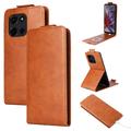 Motorola Edge 60 Fusion Pystysuora Lompakkokotelo Korttipaikalla - Ruskea