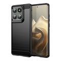 Motorola Edge 60 Pro/Edge (2025) Harjattu TPU Suojakuori - Hiilikuitu - Musta