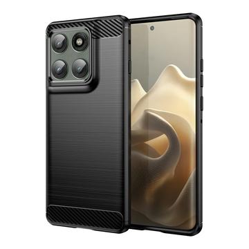 Motorola Edge 60 Pro/Edge (2025) Harjattu TPU Suojakuori - Hiilikuitu - Musta