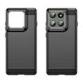 Motorola Edge 60 Pro/Edge (2025) Harjattu TPU Suojakuori - Hiilikuitu - Musta