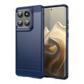 Motorola Edge 60 Pro/Edge (2025) Harjattu TPU Suojakuori - Hiilikuitu - sininen