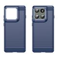 Motorola Edge 60 Pro/Edge (2025) Harjattu TPU Suojakuori - Hiilikuitu - sininen