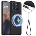 Motorola Edge 60 Pro Nestemäinen Silikoni Suojakuori - MagSafe-yhteensopiva - Musta