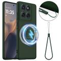 Motorola Edge 60 Pro Nestemäinen Silikoni Suojakuori - MagSafe-yhteensopiva - Tummanvihreä