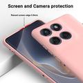 Motorola Edge 60 Pro Nestemäinen silikonikotelo käsihihnalla - Pinkki