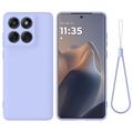 Motorola Edge 60 Pro Nestemäinen silikonikotelo käsihihnalla - Violetti