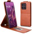Motorola Edge 60 Pro Pystysuuntainen läppäkotelo jalustalla - ruskea