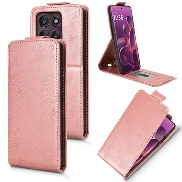 Motorola Edge 60 Pro Pystysuuntainen läppäkotelo jalustalla - Ruusukulta