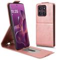 Motorola Edge 60 Pro Pystysuuntainen läppäkotelo jalustalla - Ruusukulta