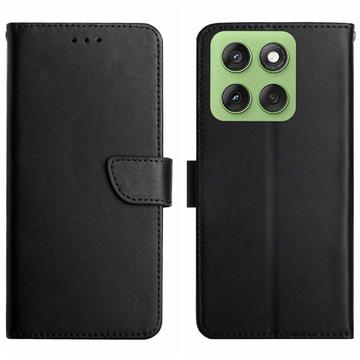 Motorola Edge 60 Pro Nahkainen Lompakkokotelo Jalustalla - Musta