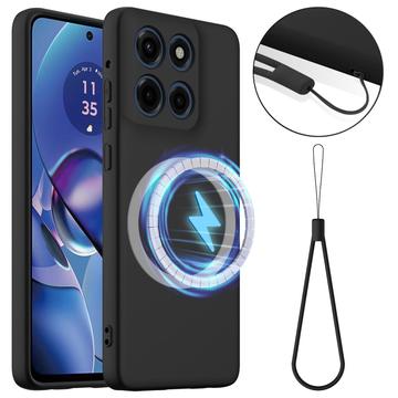 Motorola Edge 60 Stylus Nestemäinen Silikoni Suojakuori - MagSafe-yhteensopiva - Musta