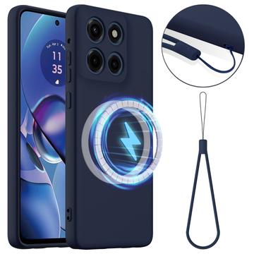 Motorola Edge 60 Stylus Nestemäinen Silikoni Suojakuori - MagSafe-yhteensopiva - Tummansininen