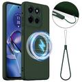 Motorola Edge 60 Stylus Nestemäinen Silikoni Suojakuori - MagSafe-yhteensopiva - Tummanvihreä