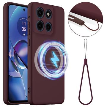 Motorola Edge 60 Stylus Nestemäinen Silikoni Suojakuori - MagSafe-yhteensopiva - Viininpunainen