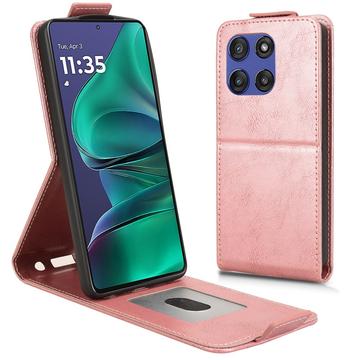 Motorola Edge 60 Stylus Pystysuuntainen läppäkotelo jalustalla - Ruusukulta