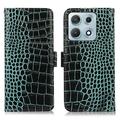 Motorola Edge 70 Max Crocodile Lompakkomallinen Nahkakotelo kanssa RFID - Vihreä