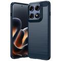 Motorola Edge 70 Pro Harjattu TPU Suojakuori - Hiilikuitu - sininen