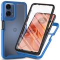 Motorola Moto E14/G24/G04/G04s 360 Suojaussarja Kotelo - Sininen / Selkeä