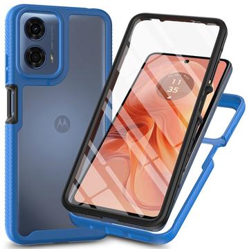 Motorola Moto E14/G24/G04/G04s 360 Suojaussarja Kotelo - Sininen / Selkeä