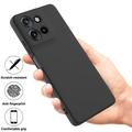 Motorola Moto G Power (2025) Nestemäinen silikonikotelo käsihihnalla - Musta