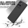 Motorola Moto G Power (2025) Nestemäinen silikonikotelo käsihihnalla - Musta