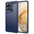 Motorola Moto G Stylus 5G (2025) Harjattu TPU Suojakuori - Hiilikuitu - sininen
