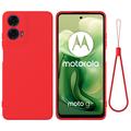 Motorola Moto G04/G24 Nestemäinen Silikoni Suojakuori - Punainen