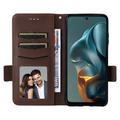 Motorola Moto G05/E15 Lompakkokotelo Magneettisella Sulkijalla - ruskea