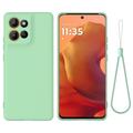Motorola Moto G17 Power/G17/G15 Nestemäinen silikonikotelo käsihihnalla - Vihreä