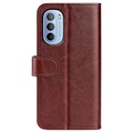 Motorola Moto G31/G41 Lompakkokotelo Magneettisella Sulkijalla - Ruskea