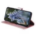 Motorola Moto G35 Mandala Series Lompakkokotelo - Ruusukulta