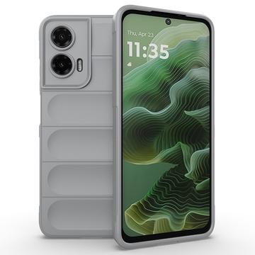 Motorola Moto G35 Rugged TPU Suojakuori - Vaaleanharmaa
