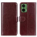 Motorola Moto G35 Lompakkokotelo Magneettisella Sulkijalla - ruskea