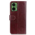 Motorola Moto G35 Lompakkokotelo Magneettisella Sulkijalla - ruskea