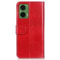 Motorola Moto G35 Lompakkokotelo Magneettisella Sulkijalla - Punainen