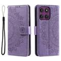 Motorola Moto G37 Power Mandala -lompakkokotelo rannekkeella - violetti