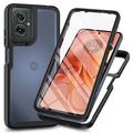 Motorola Moto G55 360 Suojaussarja Kotelo - Musta / Selkeä
