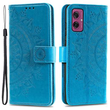 Motorola Moto G55 Mandala Series Lompakkokotelo - Sininen