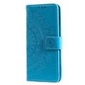 Motorola Moto G55 Mandala Series Lompakkokotelo - Sininen
