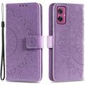 Motorola Moto G55 Mandala Series Lompakkokotelo - Violetti