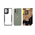 Motorola Moto G55 Tactical Quantum Stealth kotelo, jossa on vahvistetut kulmat - Kirkas / musta
