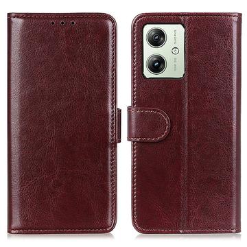 Motorola Moto G64 Lompakkokotelo Magneettisella Sulkijalla - ruskea
