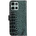 Motorola Moto G75 Crocodile Lompakkomallinen Nahkakotelo kanssa RFID - Vihreä