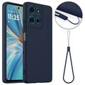 Motorola Moto G75 Nestemäinen Silikoni Suojakuori - MagSafe-yhteensopiva - Tummansininen