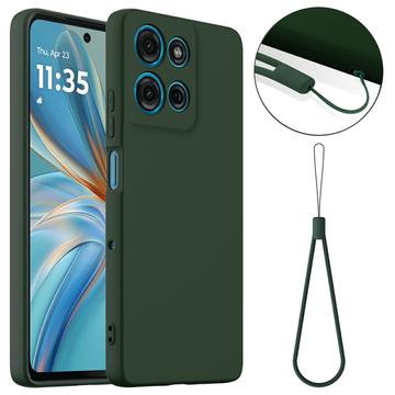 Motorola Moto G75 Nestemäinen Silikoni Suojakuori - MagSafe-yhteensopiva - Tummanvihreä