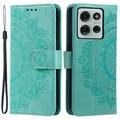 Motorola Moto G75 Mandala Series Lompakkokotelo - Vihreä