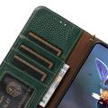 Motorola Moto G75 Lompakkomallinen Nahkakotelo kanssa RFID - Vihreä