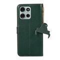 Motorola Moto G75 Lompakkomallinen Nahkakotelo kanssa RFID - Vihreä