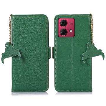Motorola Moto G84 Lompakkomallinen Nahkakotelo kanssa RFID - Vihreä